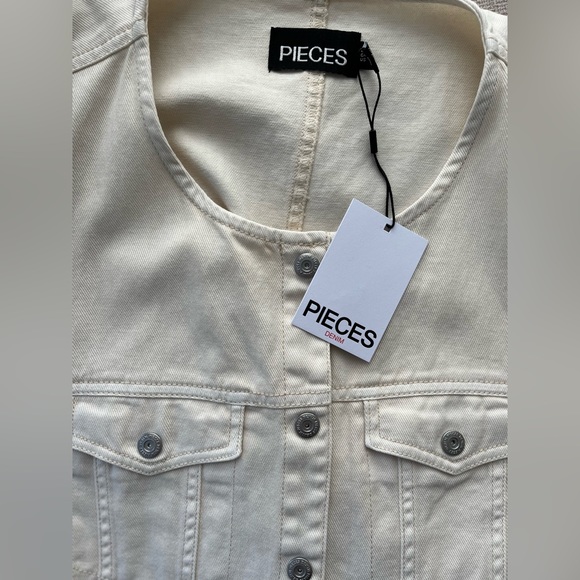 NWT PIECES Denim Mini Dress XL - Picture 7 of 9